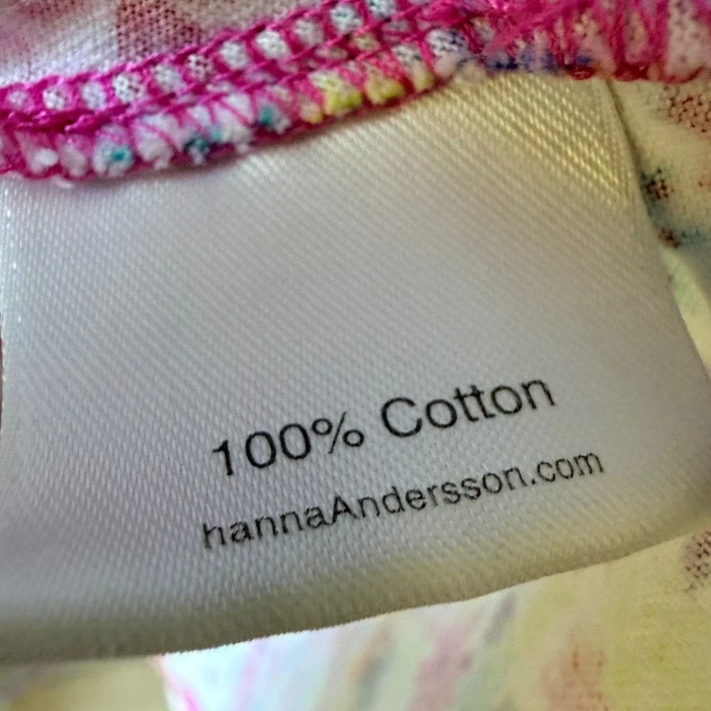 Hanna Andersson Floral Dress Girls 110 5 Multi Color Long Sleeve Cotton Playwear